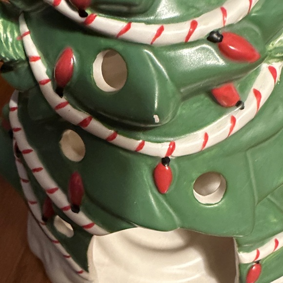 Micheal Sparks Festive Green Ceramic Christmas Tree Candle...